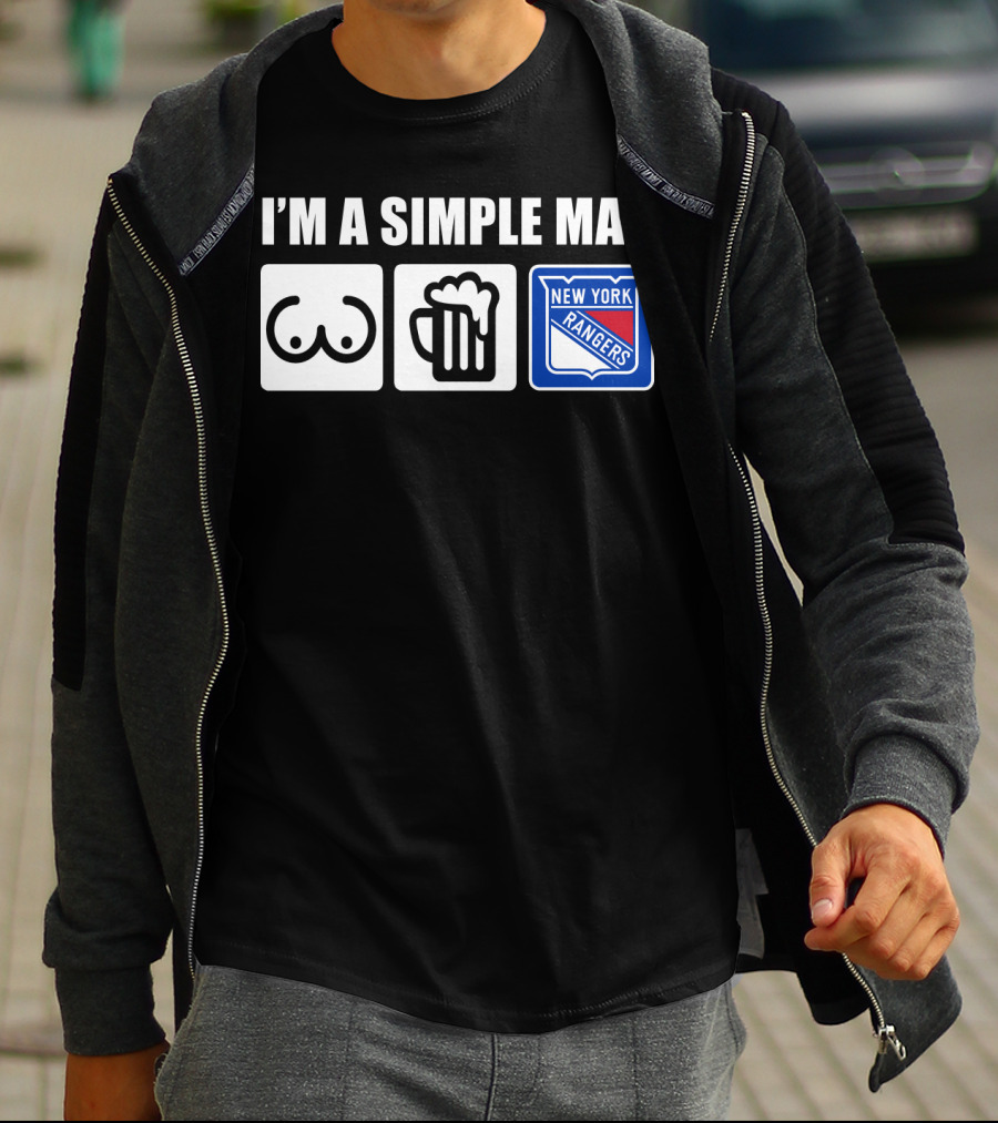 I'm A Simple Man New York Rangers Beer Icons T-Shirt