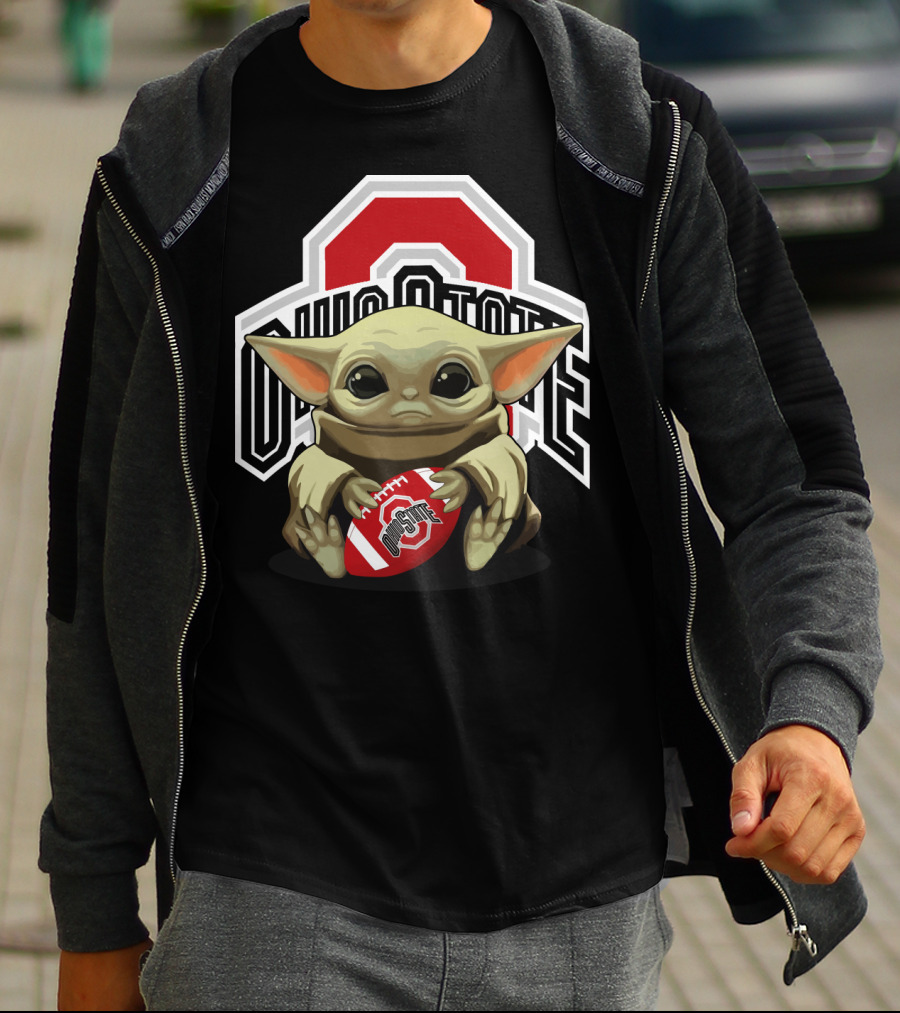 Ohio State Baby Yoda Football T-Shirt