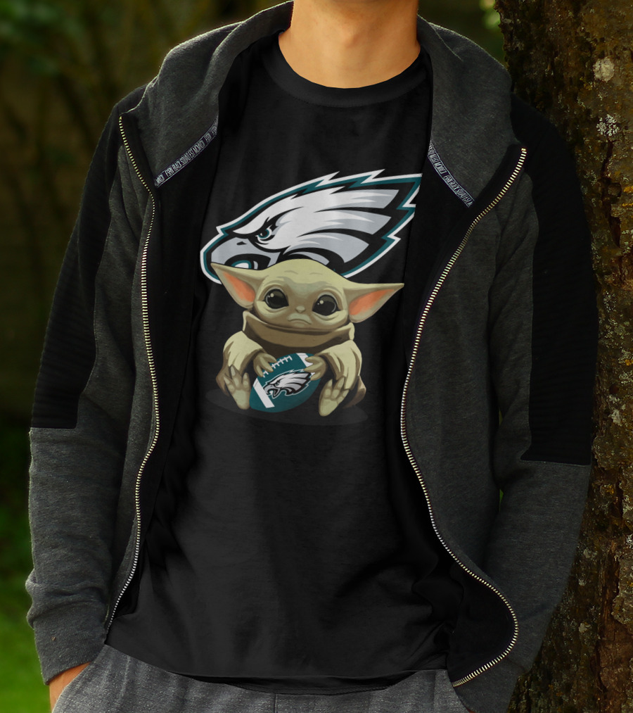 Yoda Baby Philadelphia Eagles Football Fan T-Shirt