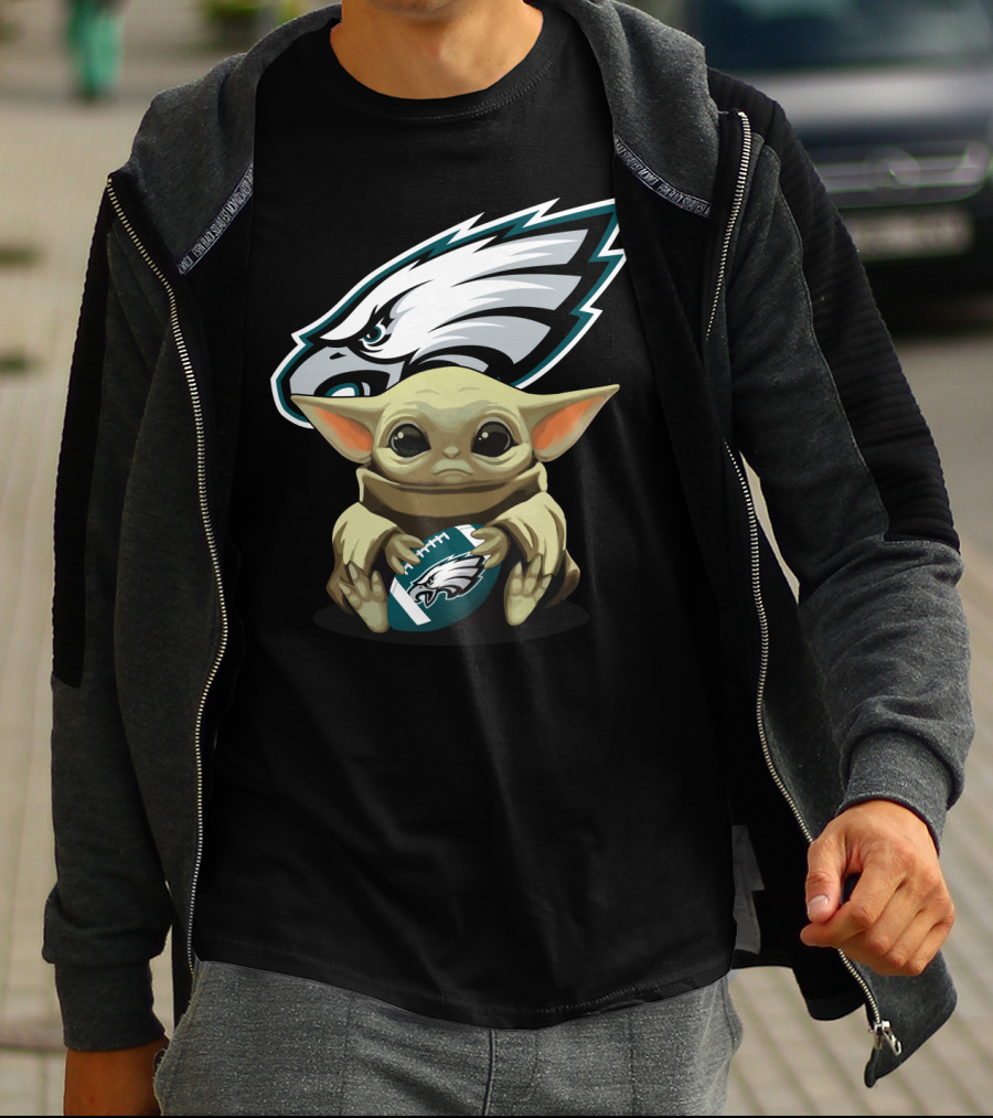 Yoda Baby Philadelphia Eagles Football Fan T-Shirt