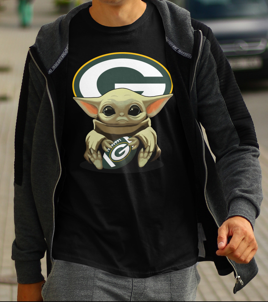 Yoda Baby Green Bay Packers Football T-Shirt