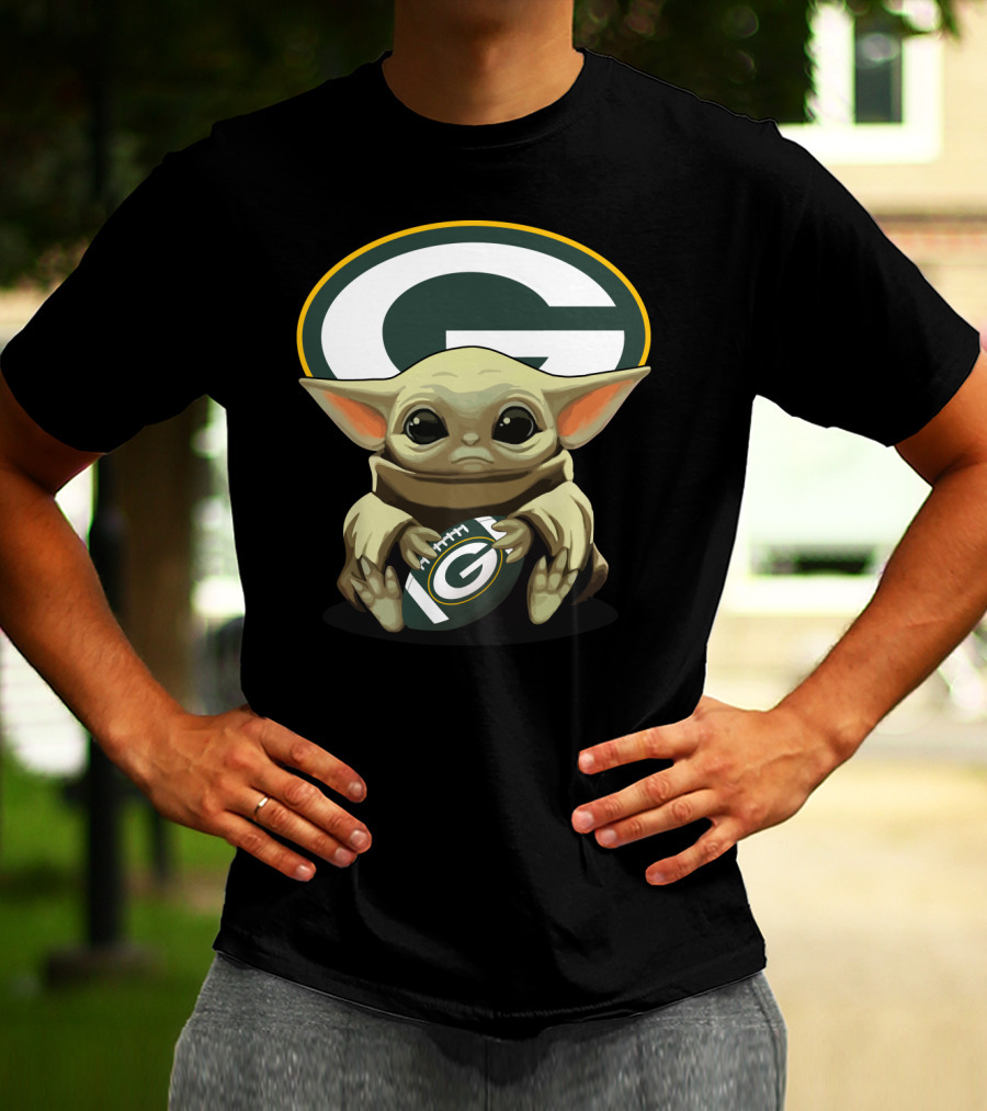 Yoda Baby Green Bay Packers Football T-Shirt