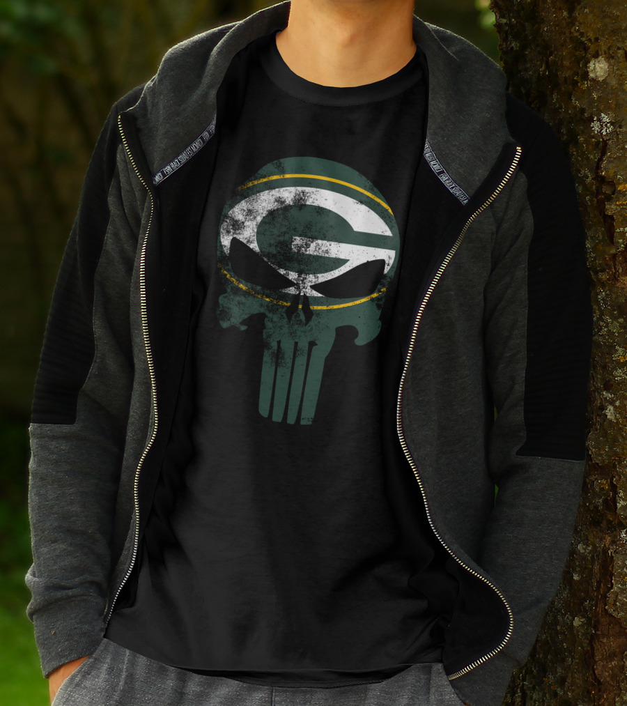 Packers G Skull Punisher Green Bay Football T-Shirt