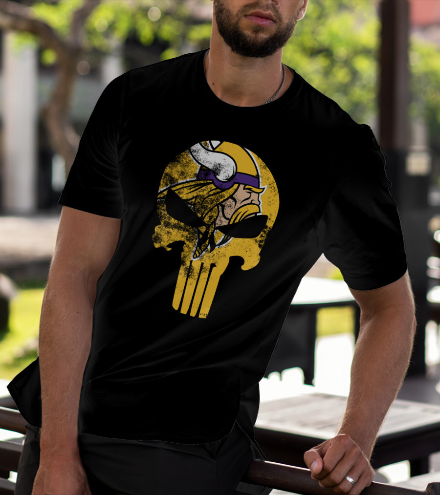 Vikings Skull Punisher Crossover T-Shirt