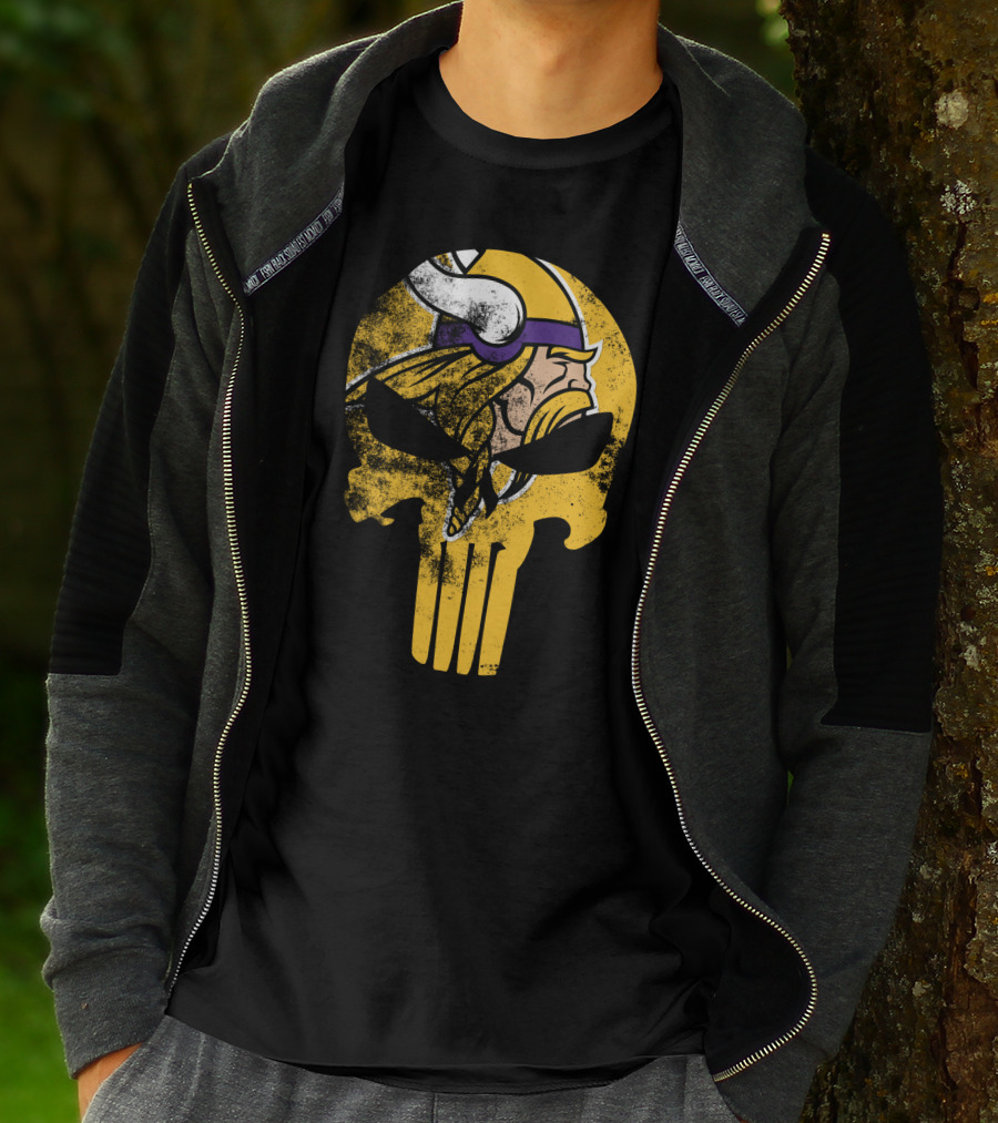Vikings Skull Punisher Crossover T-Shirt