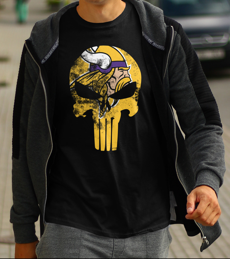 Vikings Skull Punisher Crossover T-Shirt