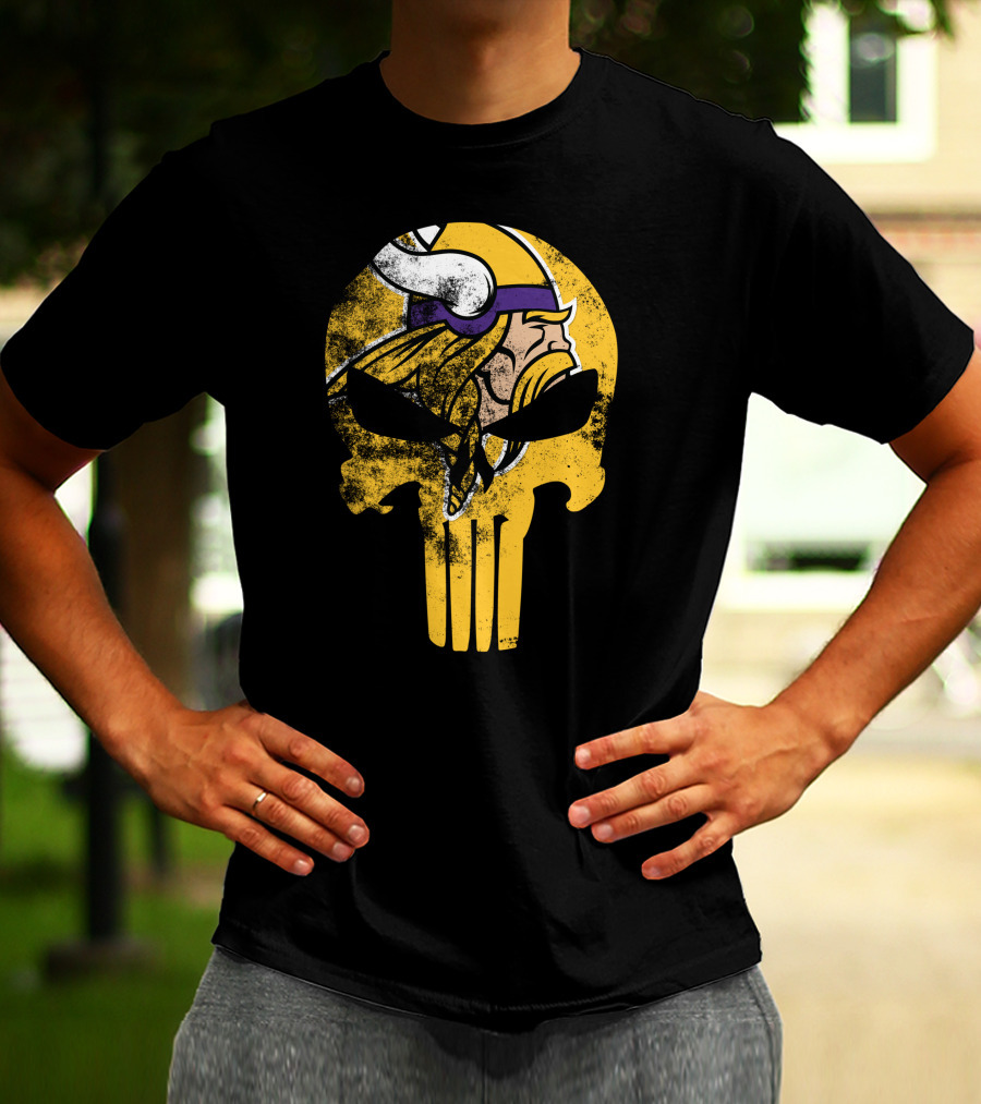 Vikings Skull Punisher Crossover T-Shirt