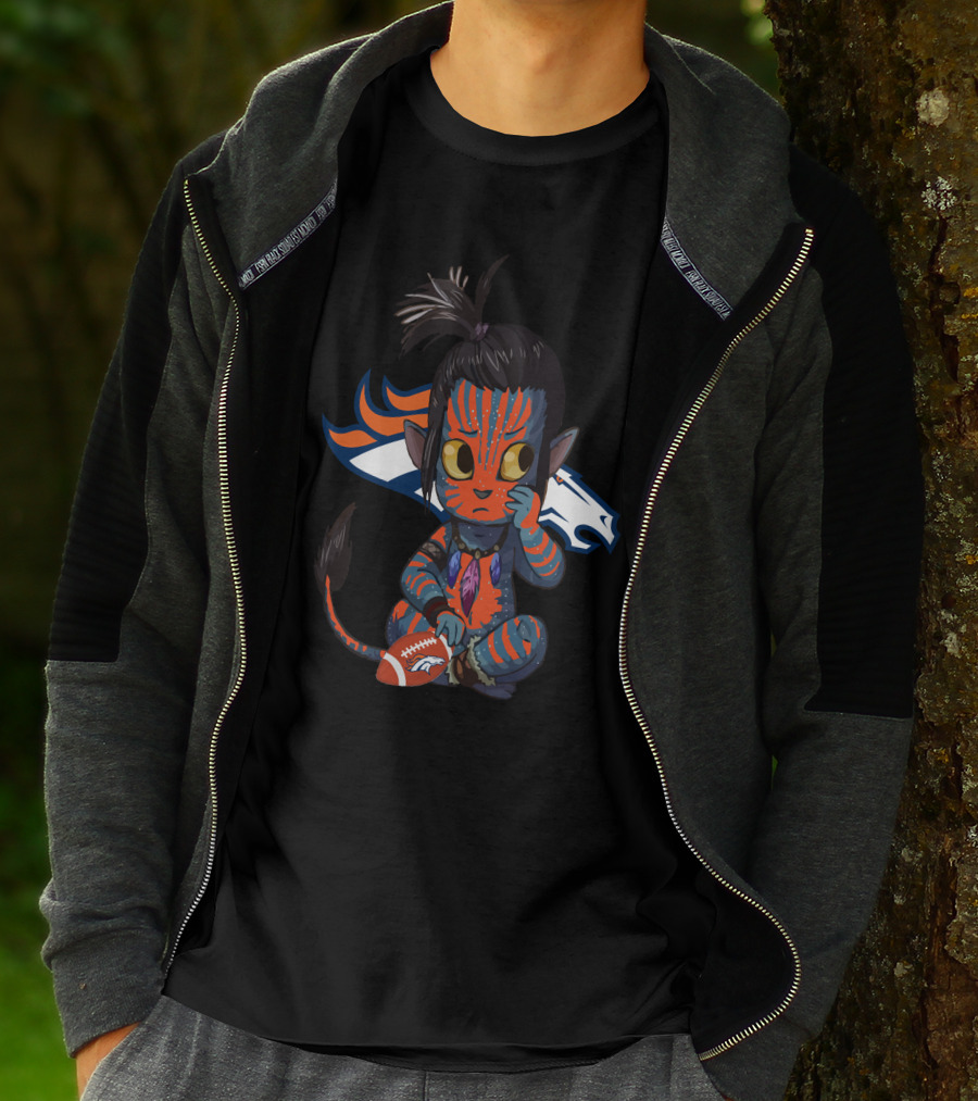 Avatar Broncos Chibi With Denver Broncos Logo And Football T-Shirt