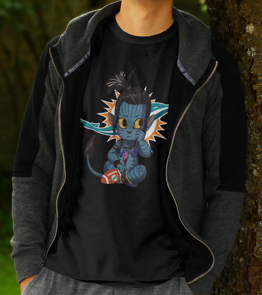 Miami Dolphins Avatar Crossover Football Character T-Shirt