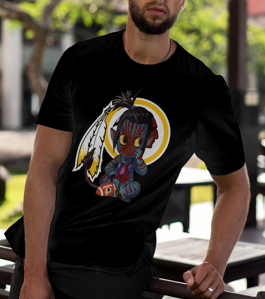 Avatar Redskins Football Character With Feathers And Face Paint T-Shirt