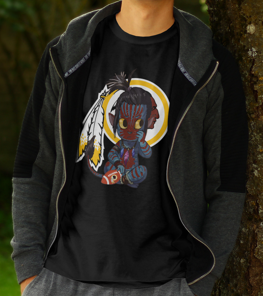 Avatar Redskins Football Character With Feathers And Face Paint T-Shirt