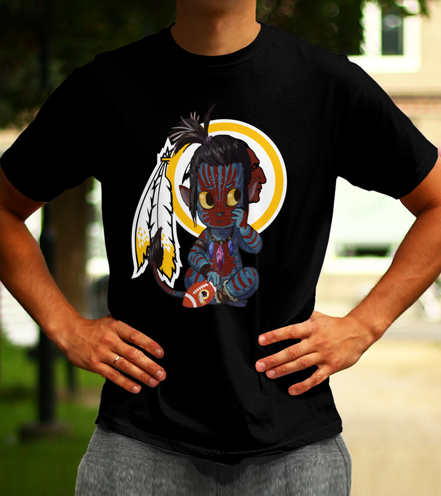 Avatar Redskins Football Character With Feathers And Face Paint T-Shirt