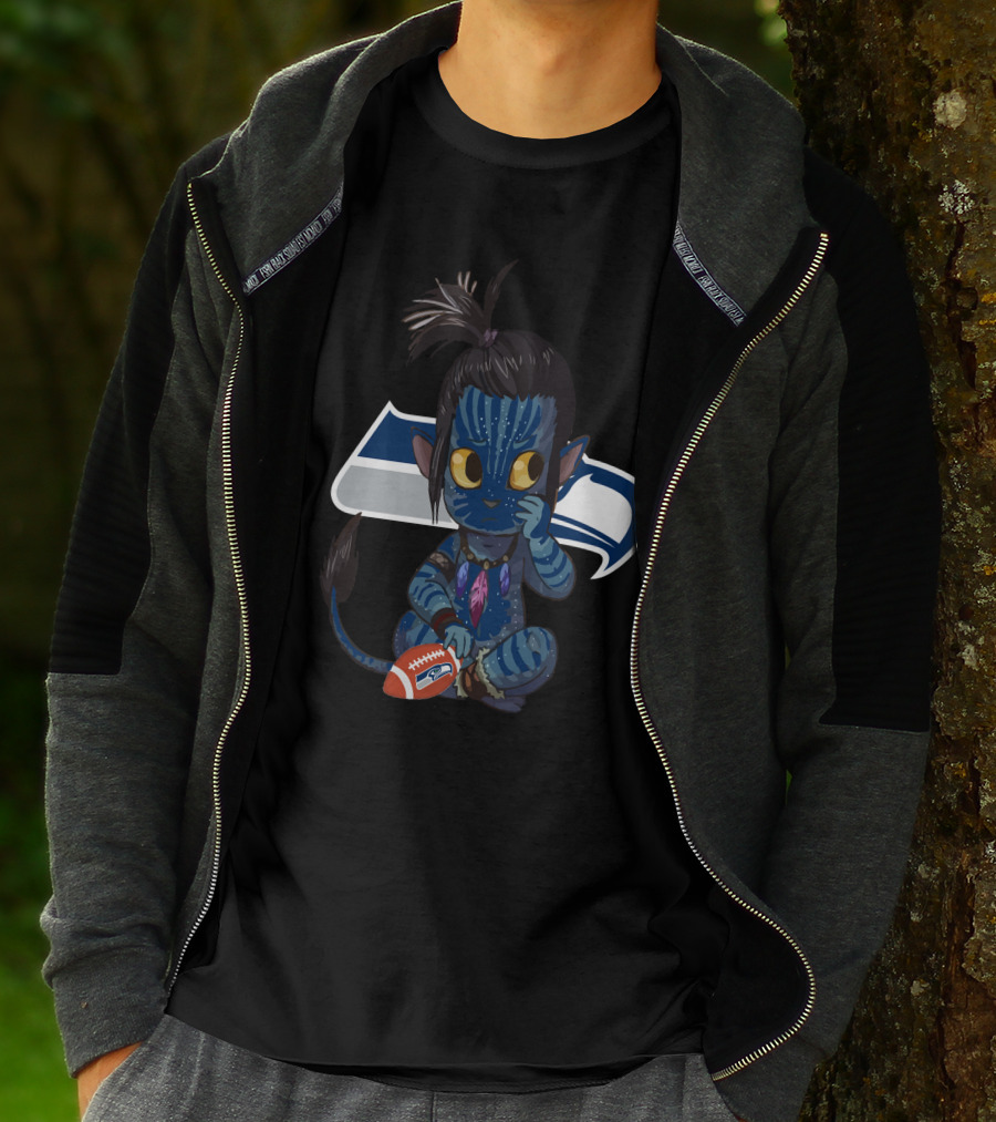 Avatar Na'vi Meets Seattle Seahawks Football Fusion T-Shirt