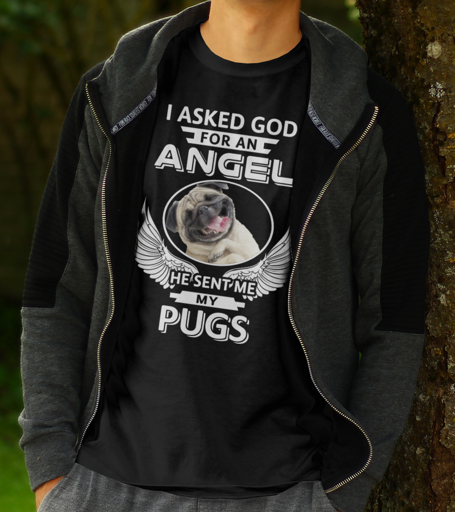 I Asked God For An Angel He Sent Me My Pugs T-Shirt