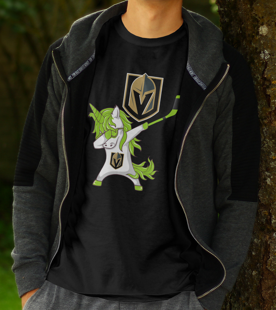 St Patrick Day Dabbing Unicorn Vegas Golden Knights Hockey T-Shirt
