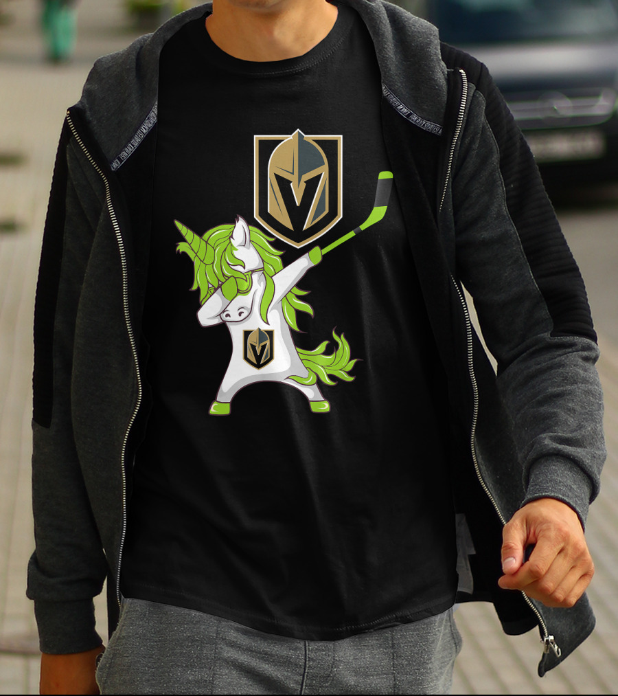 St Patrick Day Dabbing Unicorn Vegas Golden Knights Hockey T-Shirt