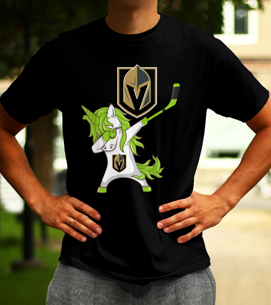 St Patrick Day Dabbing Unicorn Vegas Golden Knights Hockey T-Shirt