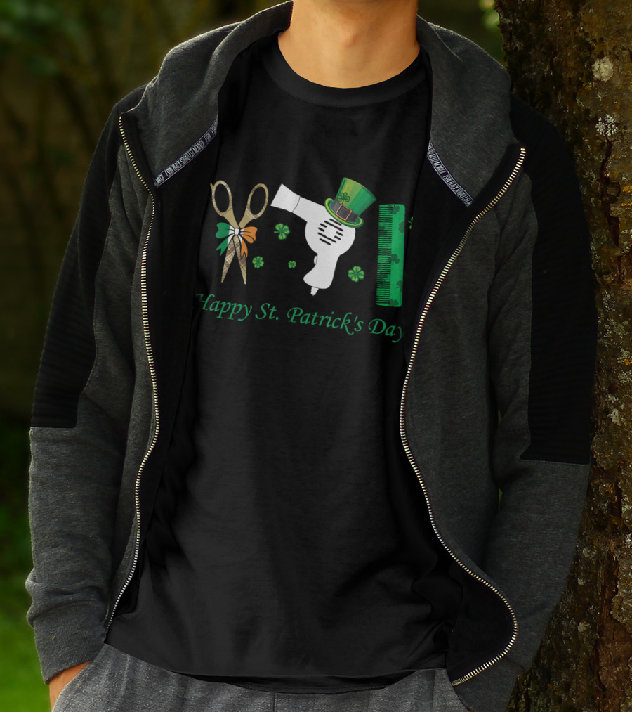 Happy St. Patrick's Day Hairdresser Hair Stylist Shamrock T-Shirt