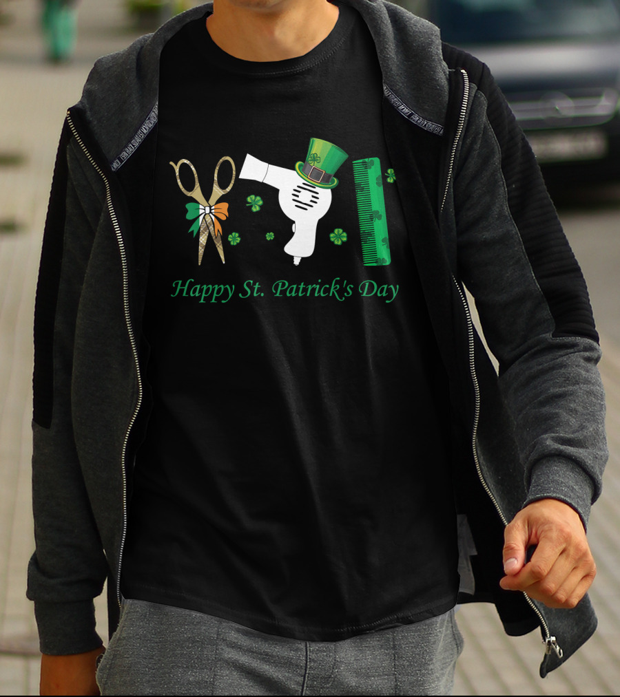 Happy St. Patrick's Day Hairdresser Hair Stylist Shamrock T-Shirt