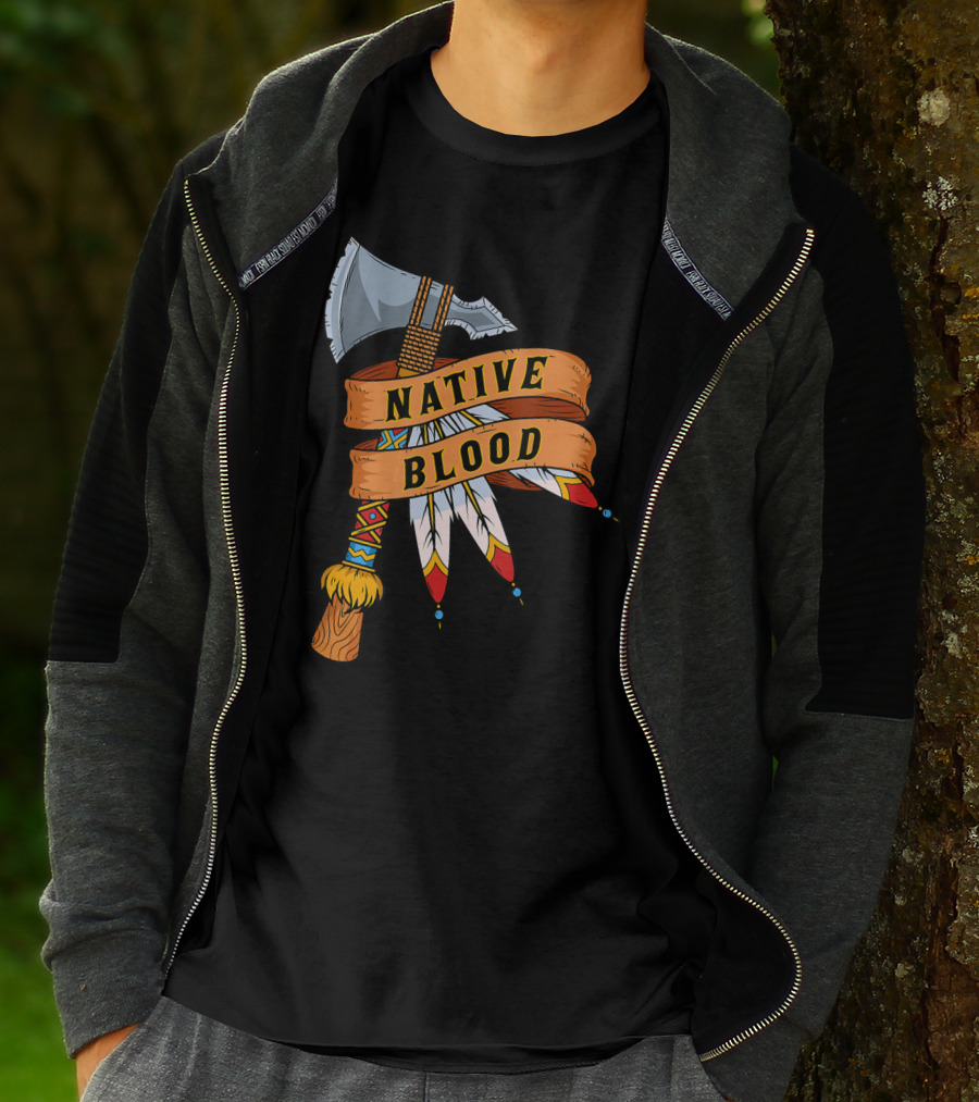 Native Blood Tribal Tomahawk Pride T-Shirt