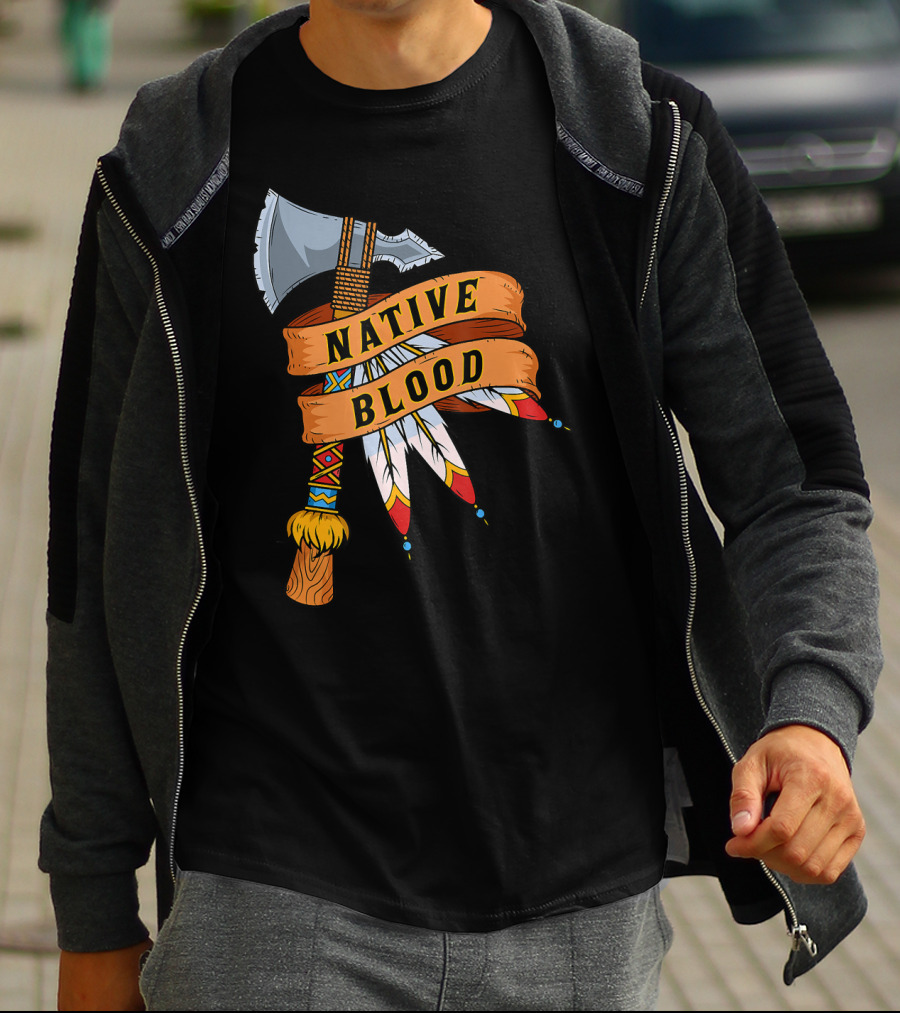 Native Blood Tribal Tomahawk Pride T-Shirt
