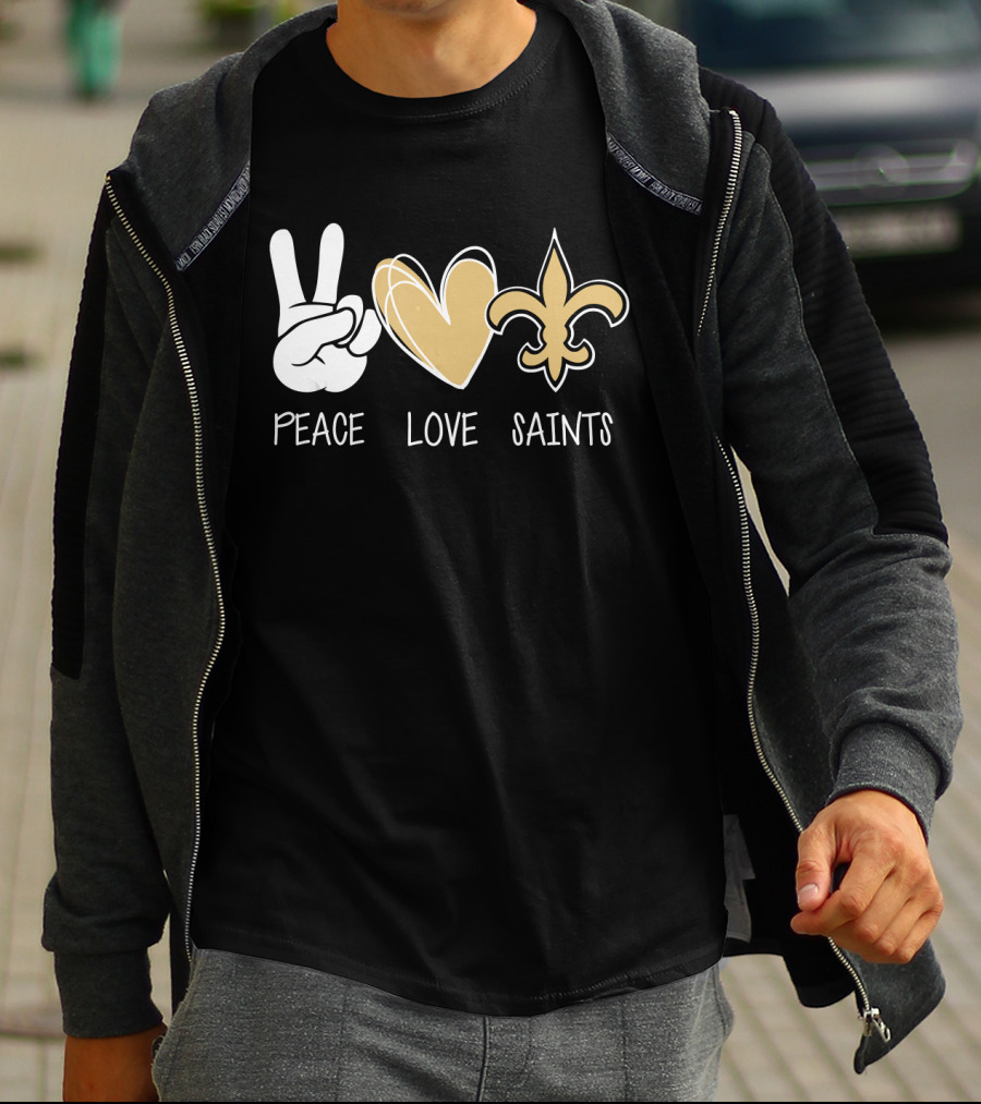 Peace Love Saints Hippie New Orleans Mardi Gras T-Shirt