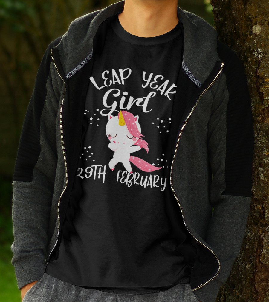 Leap Year Girl 29Th February Birthday Unicorn T-Shirt