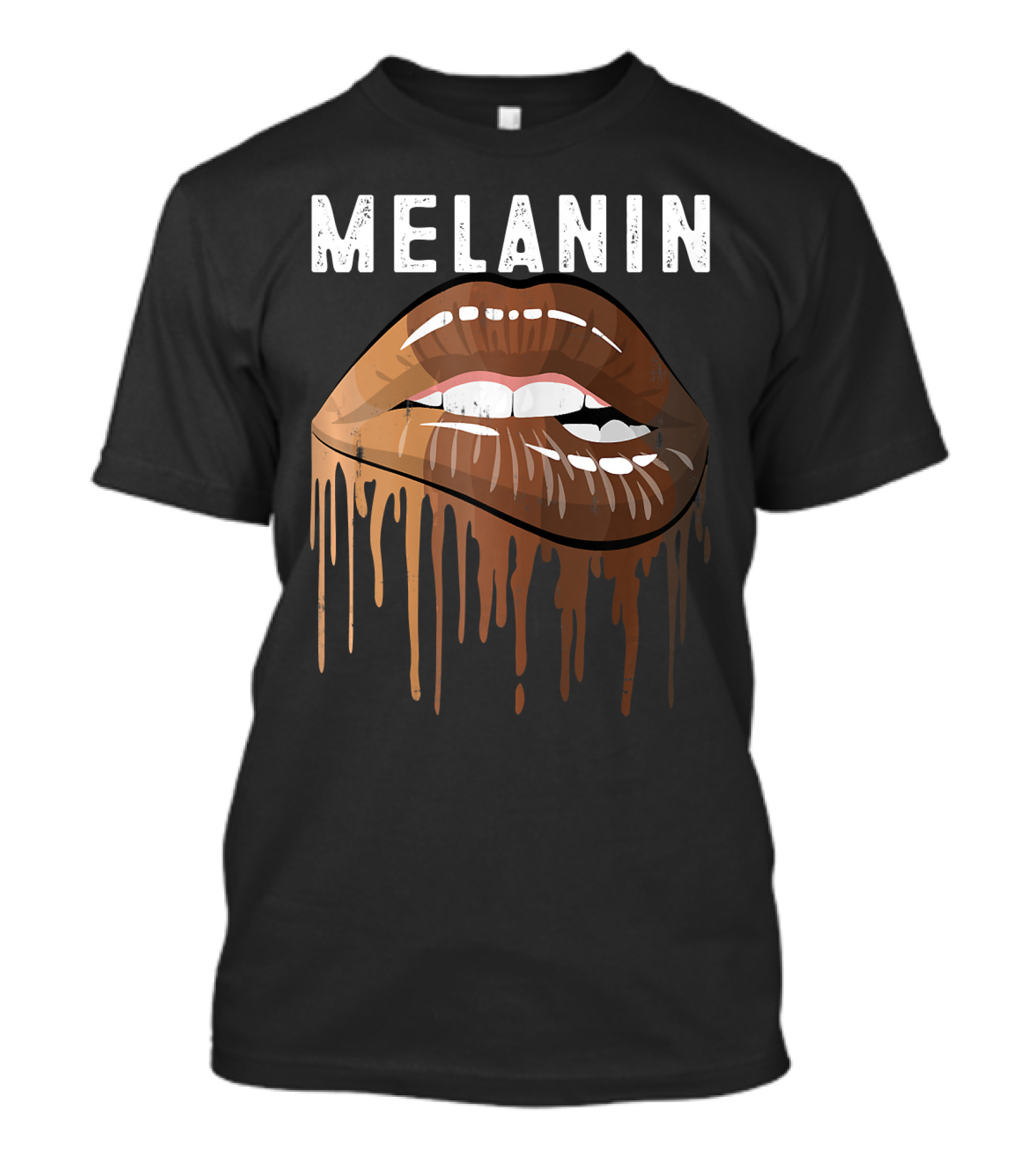 Melanin Dripping Lips Art Black History African American Pride T-Shirt