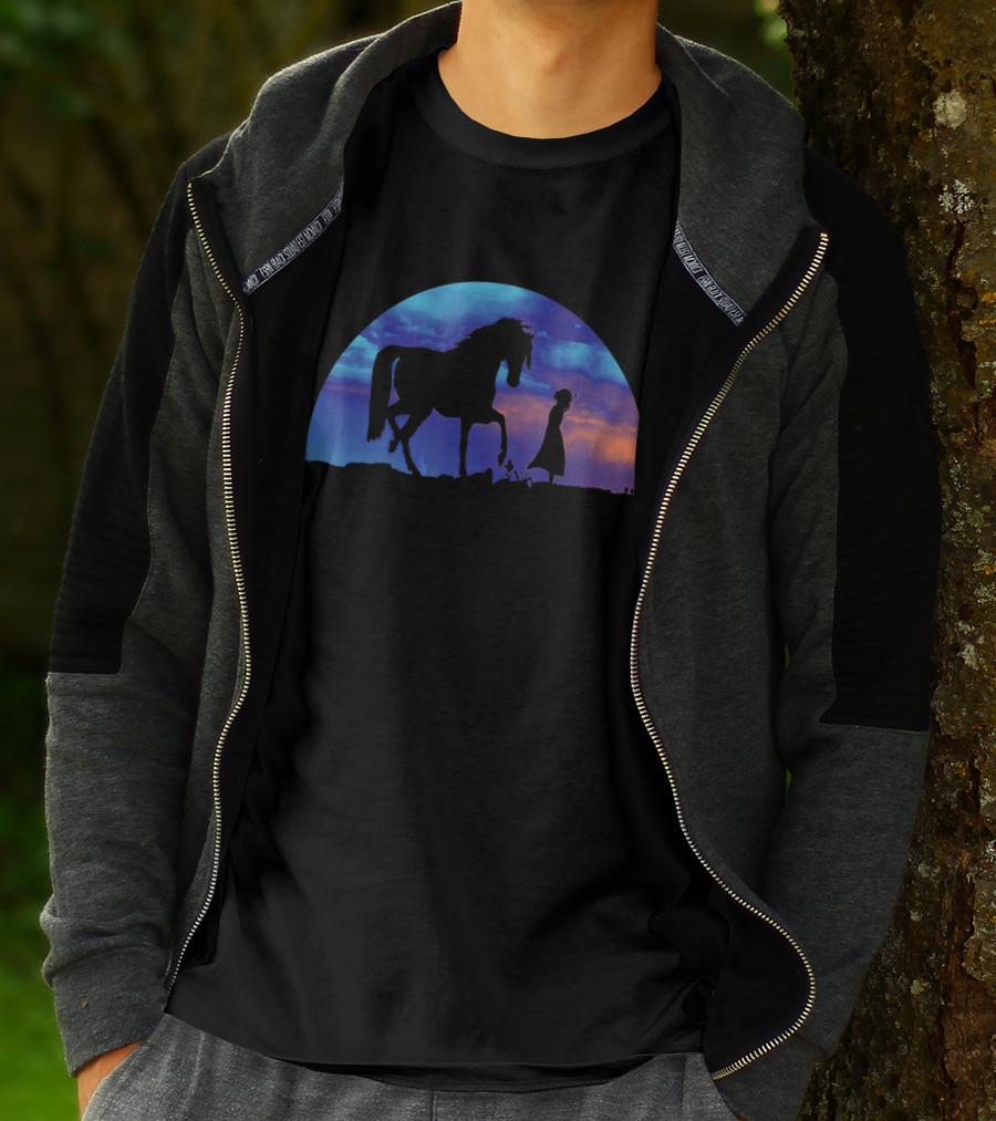 Horse Girl Lover Great Silhouette At Sunset T-Shirt