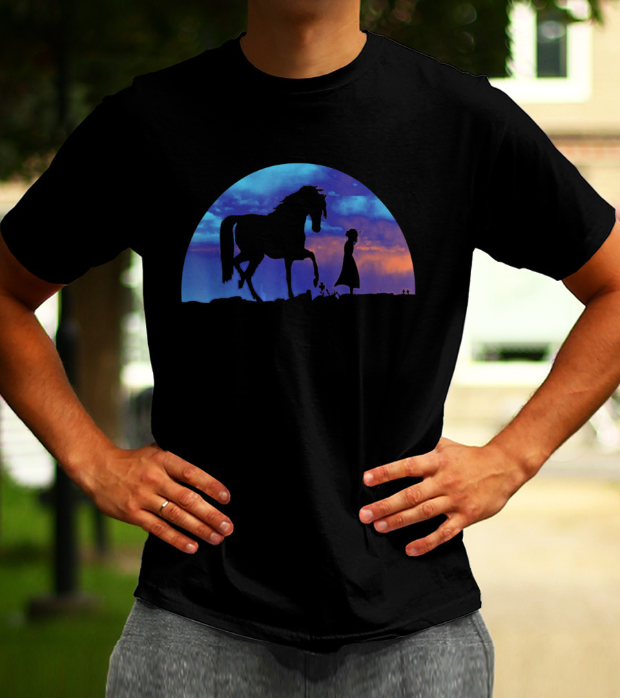 Horse Girl Lover Great Silhouette At Sunset T-Shirt