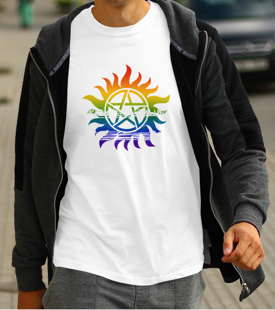 Supernatural Rainbow Pentagram Pride T-Shirt