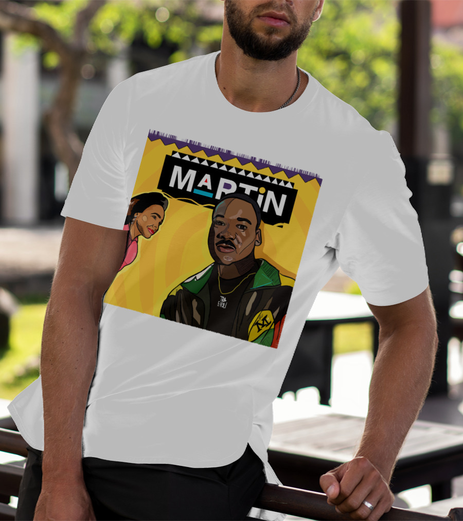 Wassup Like Martin Tribute Yellow Art With Icons T-Shirt