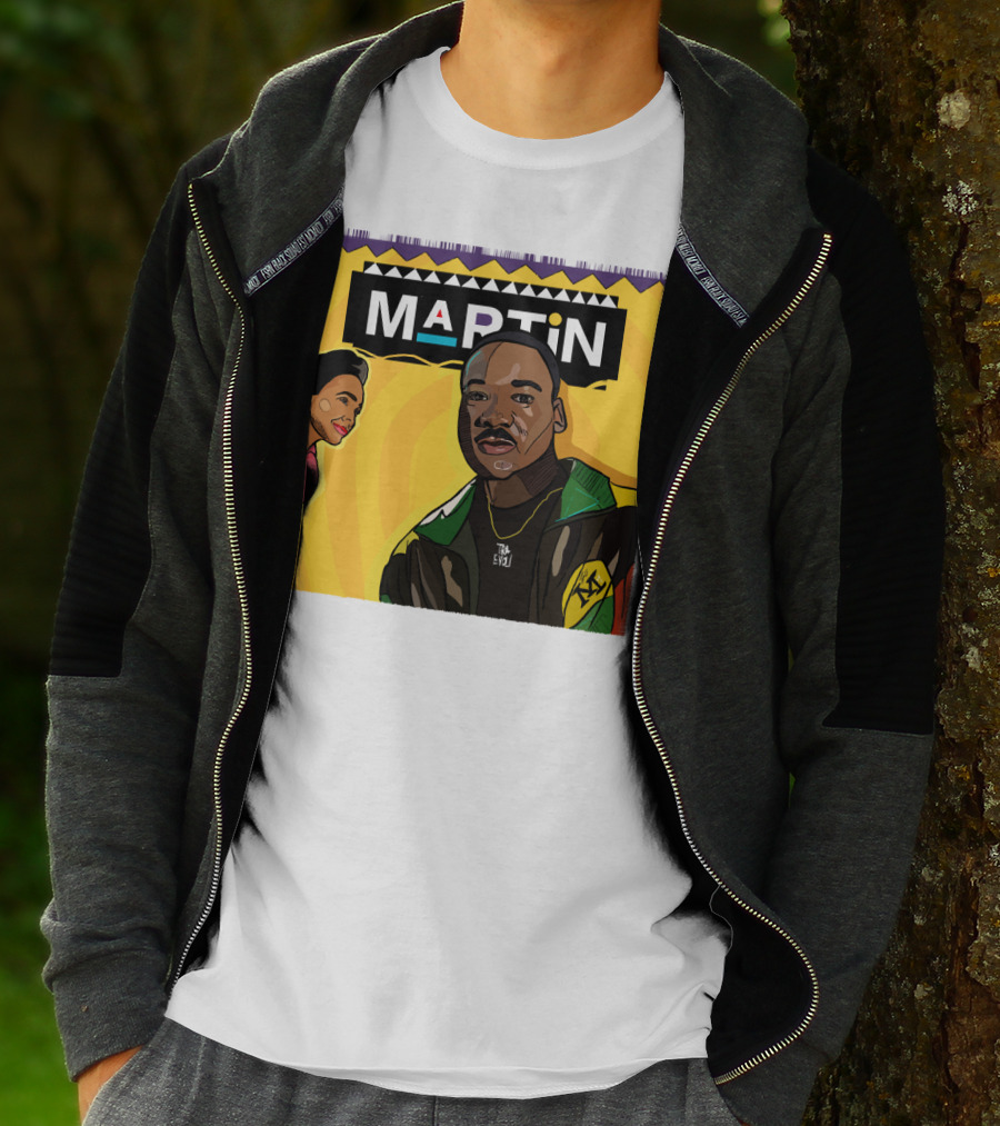 Wassup Like Martin Tribute Yellow Art With Icons T-Shirt