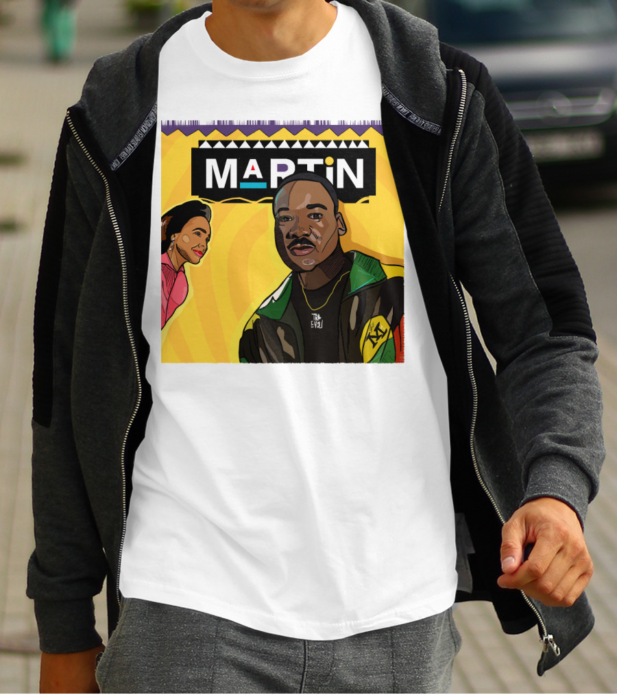 Wassup Like Martin Tribute Yellow Art With Icons T-Shirt