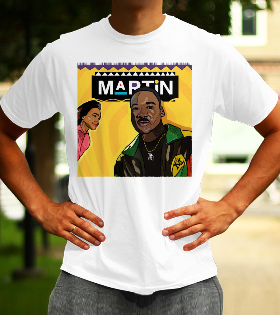 Wassup Like Martin Tribute Yellow Art With Icons T-Shirt