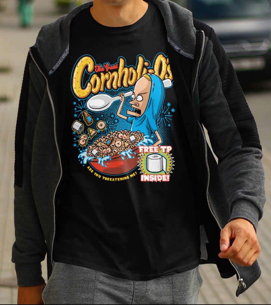 The Great Cornholio's Are You Threatening Me Free TP Inside T-Shirt