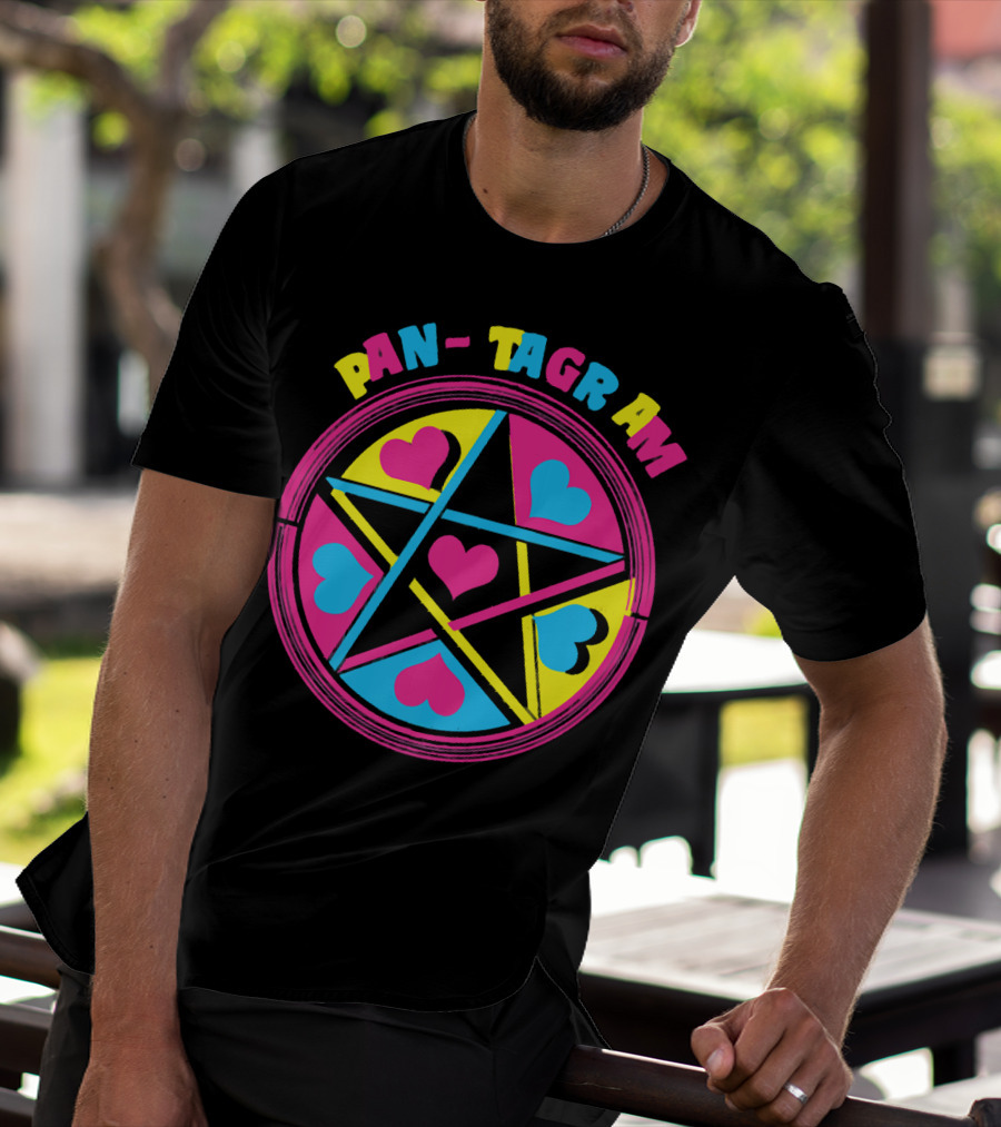 PAN-TAGRAM Hearts And Pentagram Retro T-Shirt