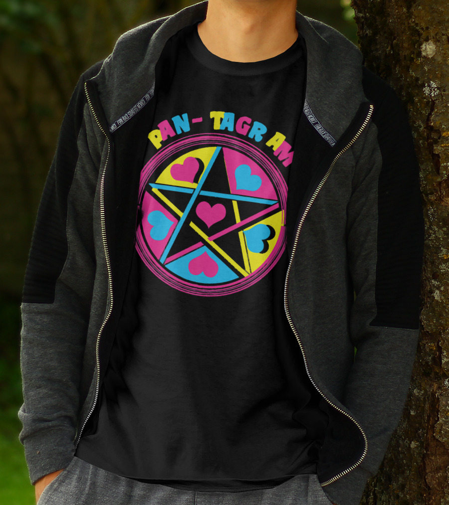 PAN-TAGRAM Hearts And Pentagram Retro T-Shirt