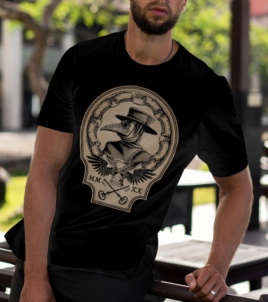 MMXX Plague Doctor Hourglass And Wings Vintage T-Shirt