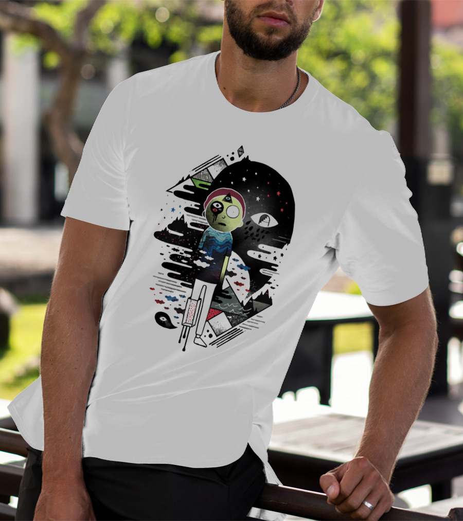 Inner Dimensional Morty Surreal Cosmic Exploration With Third Eye And Galaxy Elements T-Shirt