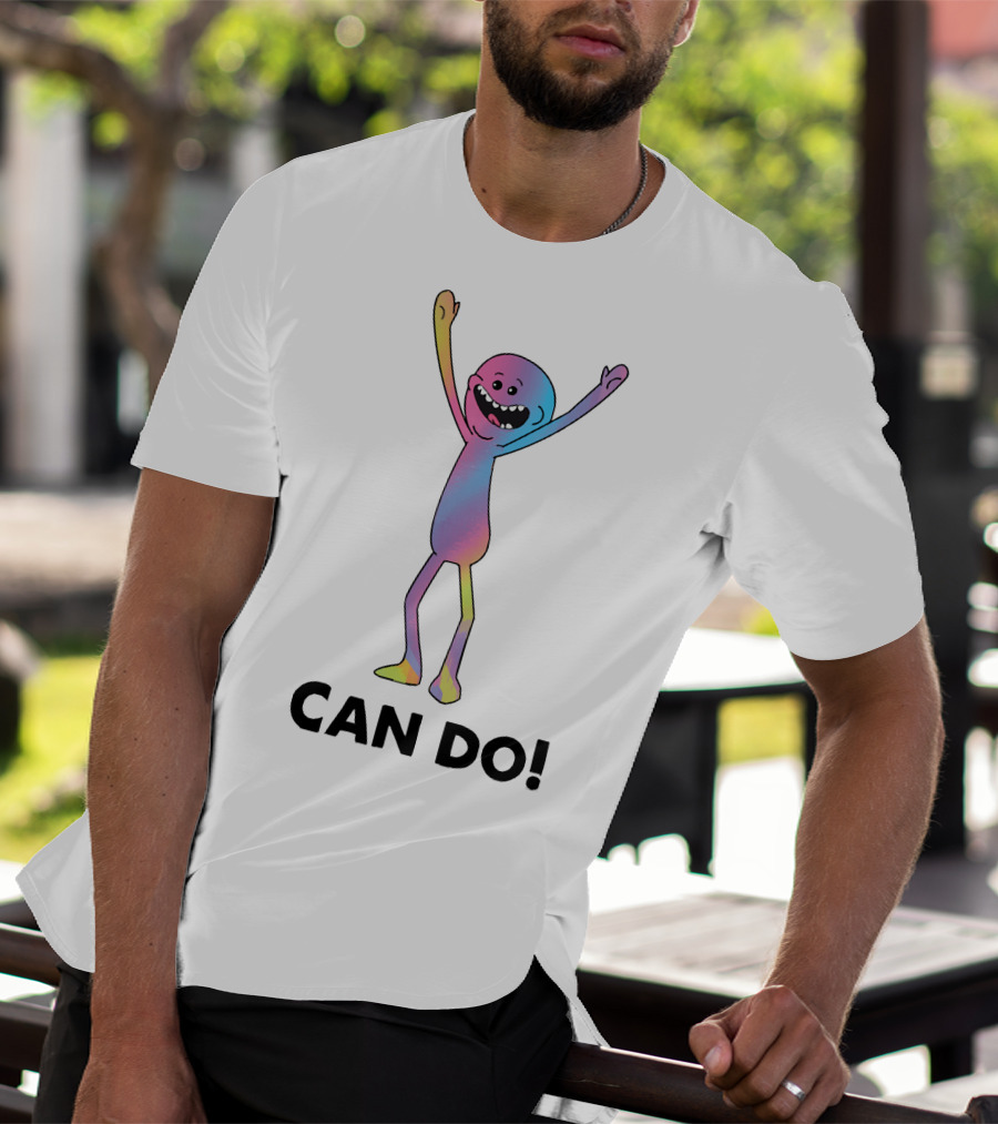 Mr Meeseeks Can Do Rainbow Pose Enthusiastic Character T-Shirt