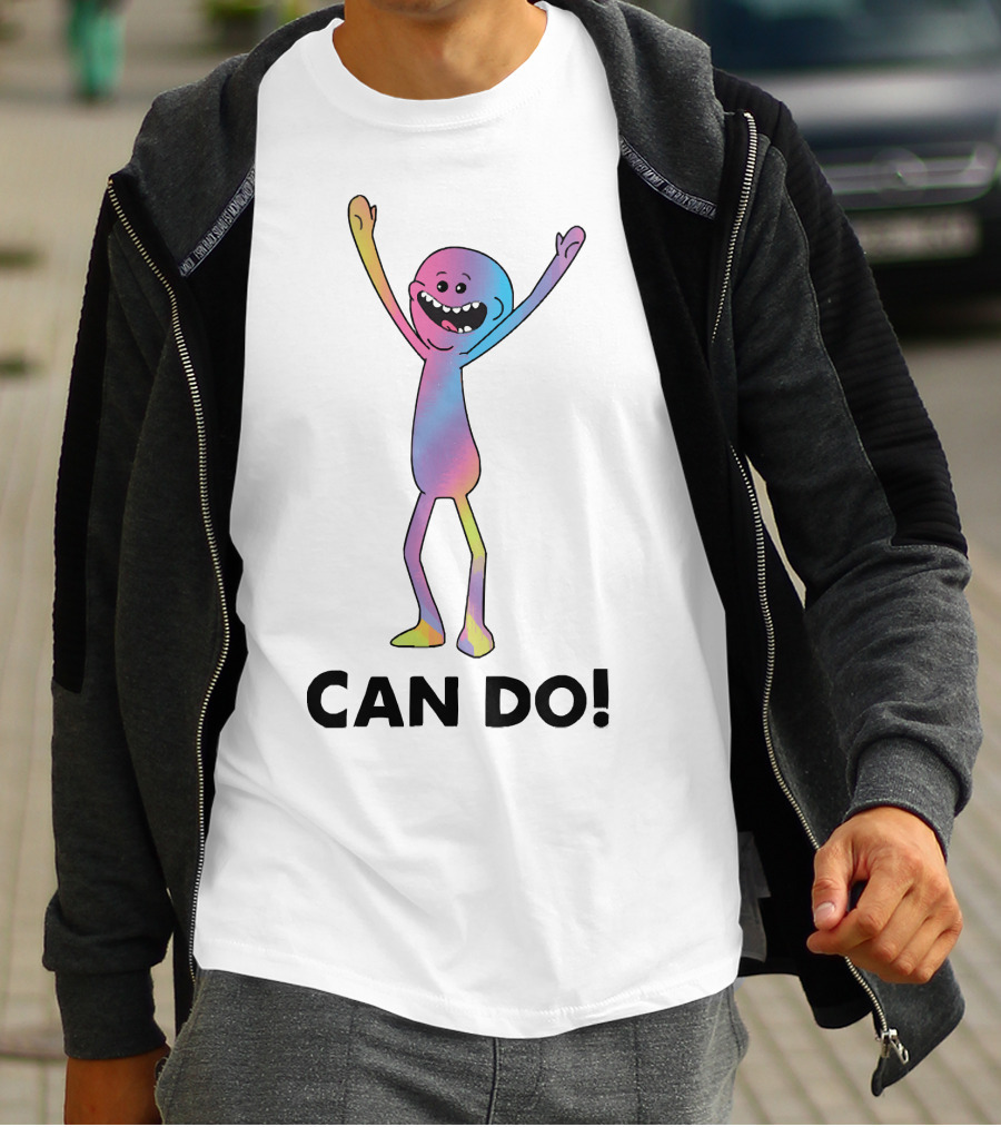 Mr Meeseeks Can Do Rainbow Pose Enthusiastic Character T-Shirt