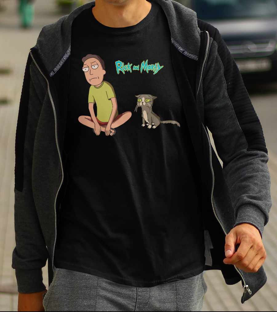 Rick And Morty Jerry And The Talking Cat T-Shirt