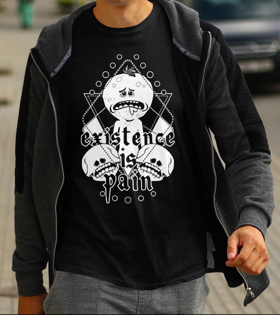 Mr. Meeseeks Existence Is Pain Skulls Geometric T-Shirt