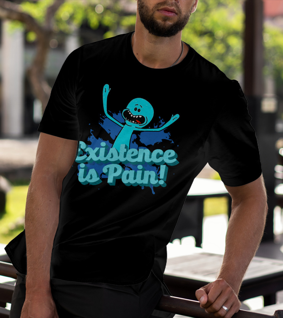 Mr. Meeseeks Existence Is Pain Blue Paint T-Shirt