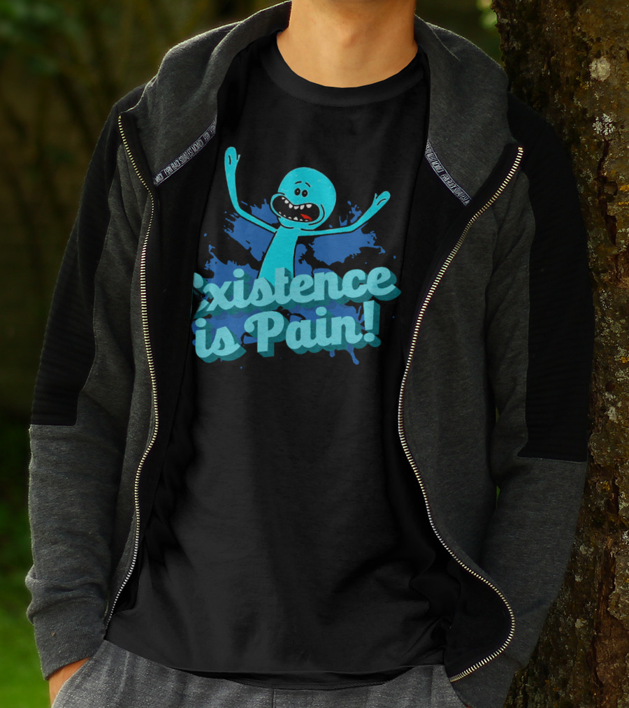 Mr. Meeseeks Existence Is Pain Blue Paint T-Shirt