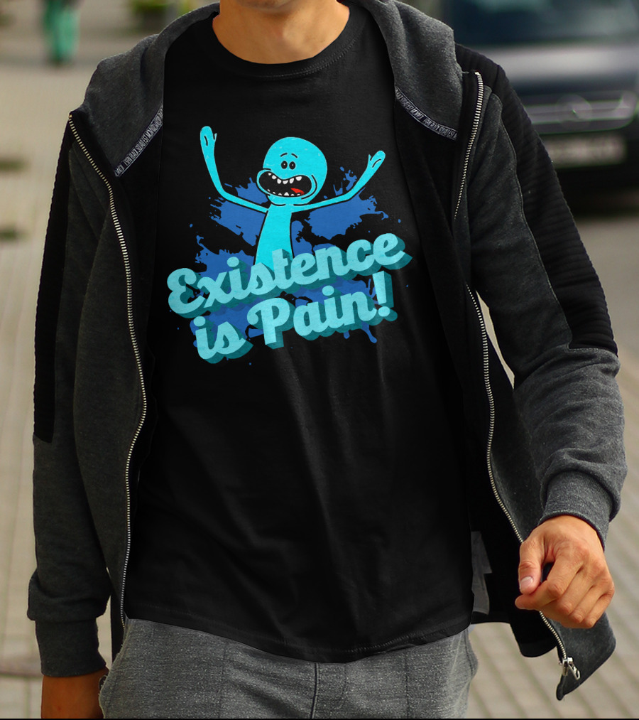 Mr. Meeseeks Existence Is Pain Blue Paint T-Shirt