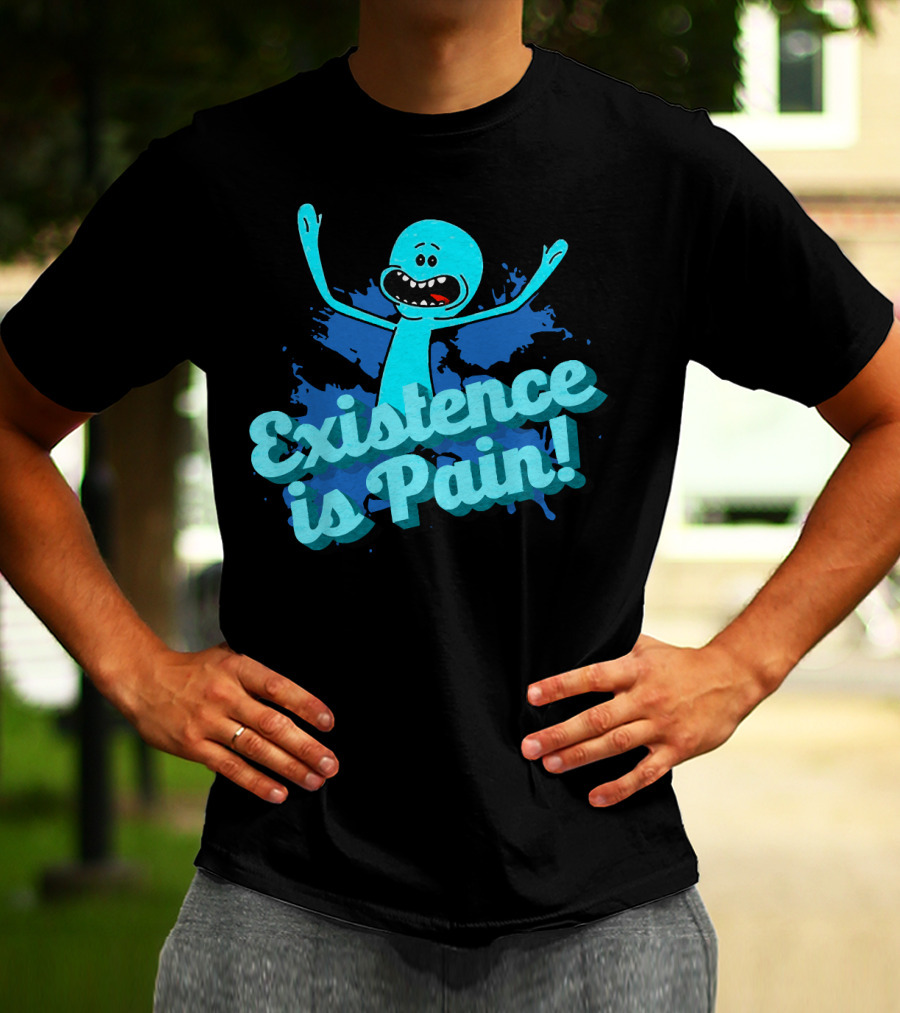 Mr. Meeseeks Existence Is Pain Blue Paint T-Shirt