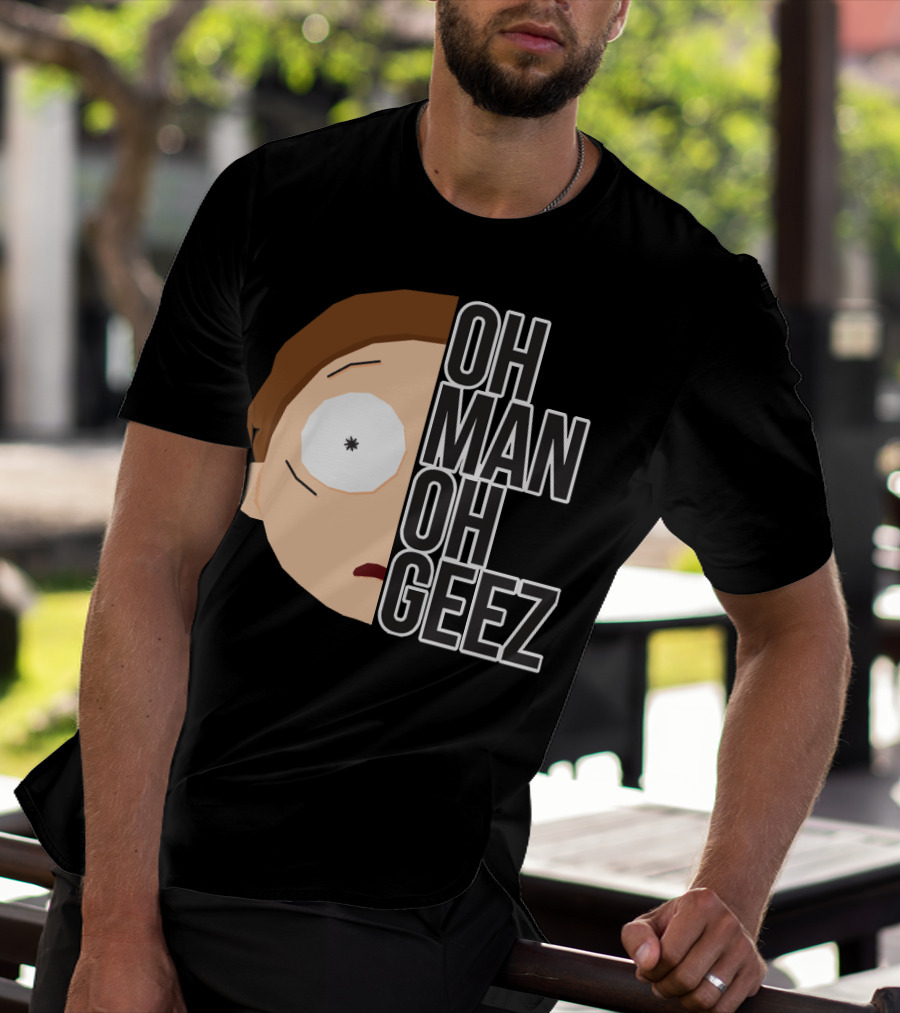 Oh Man Oh Geez Morty Split Face T-Shirt