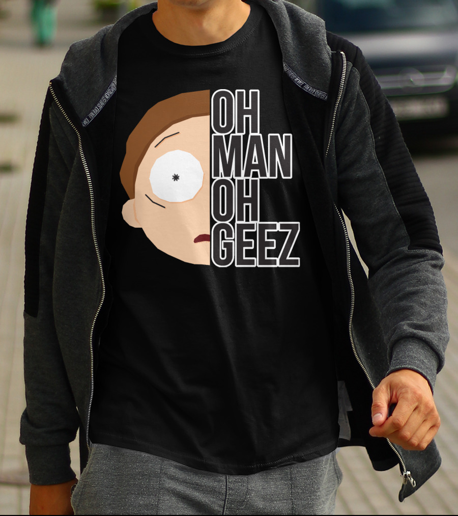 Oh Man Oh Geez Morty Split Face T-Shirt